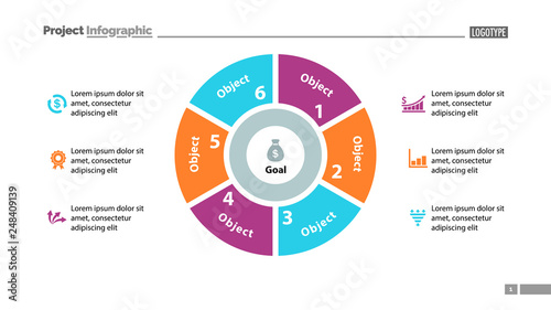 Pie Chart with Six Parts Template