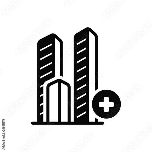 Black solid icon for bulding  landmark 