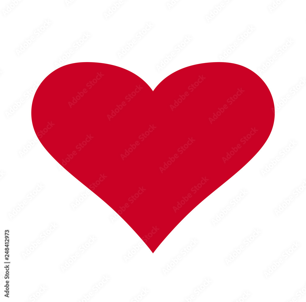 Heart, Symbol of Love and Valentine's Day. Flat Red Icon Isolated on White Background. Vector illustration. - Vector Heart, Symbol of Love and Valentine's Day. Flat Red Icon Isolated on White Background. Vector illustration. - Vector