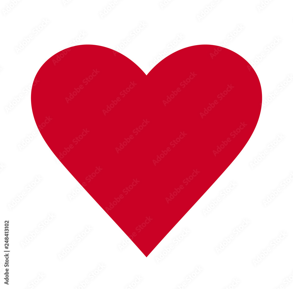 Heart, Symbol of Love and Valentine's Day. Flat Red Icon Isolated on White Background. Vector illustration. - Vector Heart, Symbol of Love and Valentine's Day. Flat Red Icon Isolated on White Background. Vector illustration. - Vector