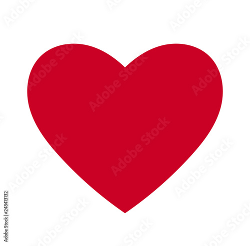 Free Download Heart, Symbol of Love and Valentine's Day. Flat Red Icon Isolated on White Background. Vector illustration. - Vector - GFXLoad