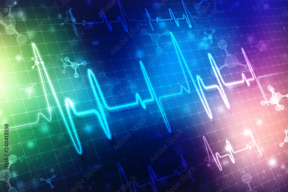 Heart beats on Healthcare and Medical background, Medical Technology Background