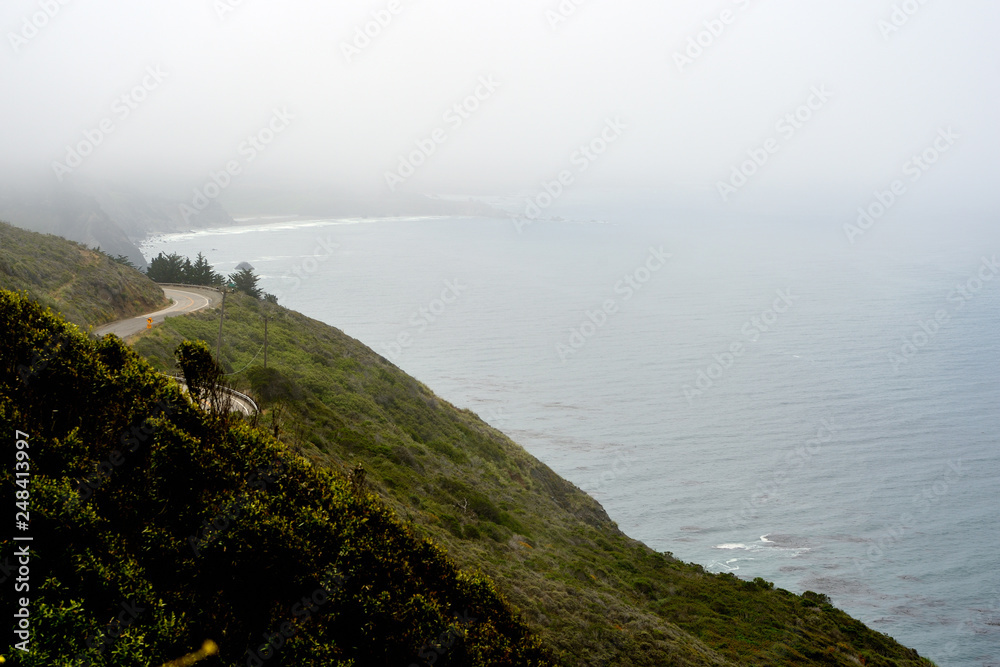 View of the Pacific Ocean from the mountain. California, USA View of the Pacific Ocean from the mountain. California, USA
