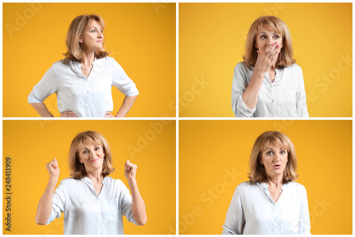 Portrait of shocked mature ...