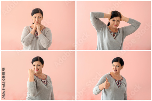 Portrait of shocked mature ...