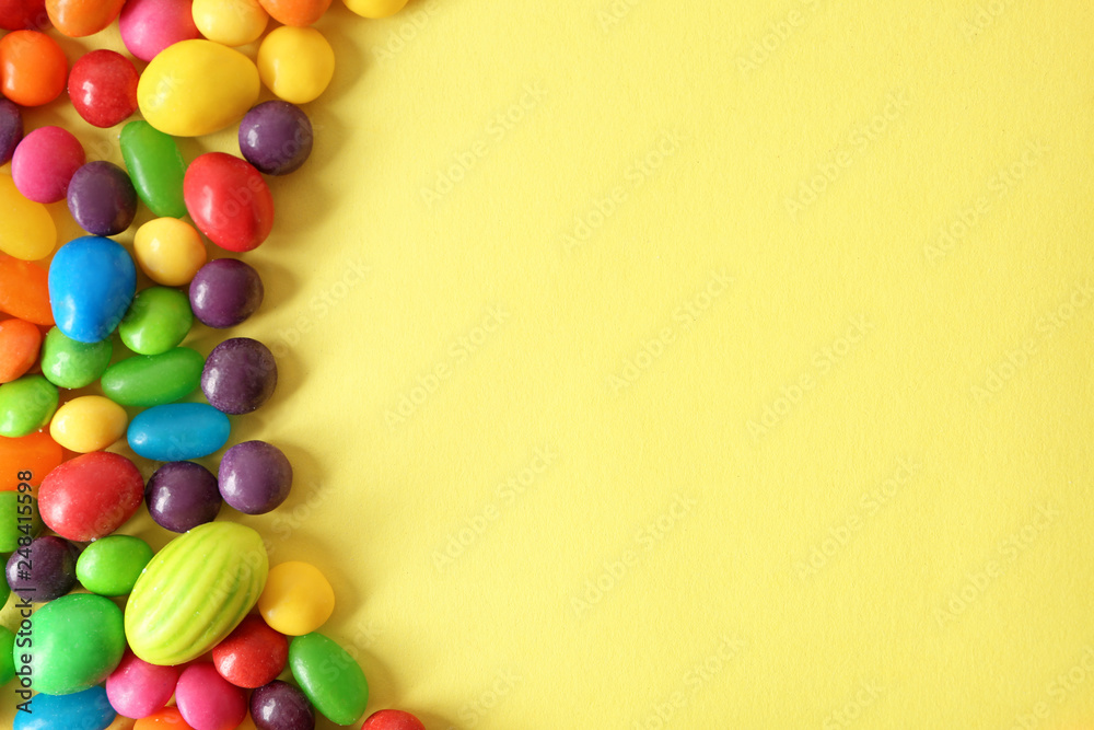 Obraz premium Sweet candies on color background