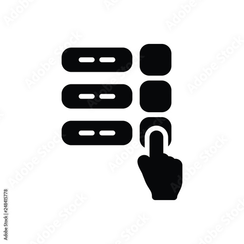 Black solid icon for polling finger