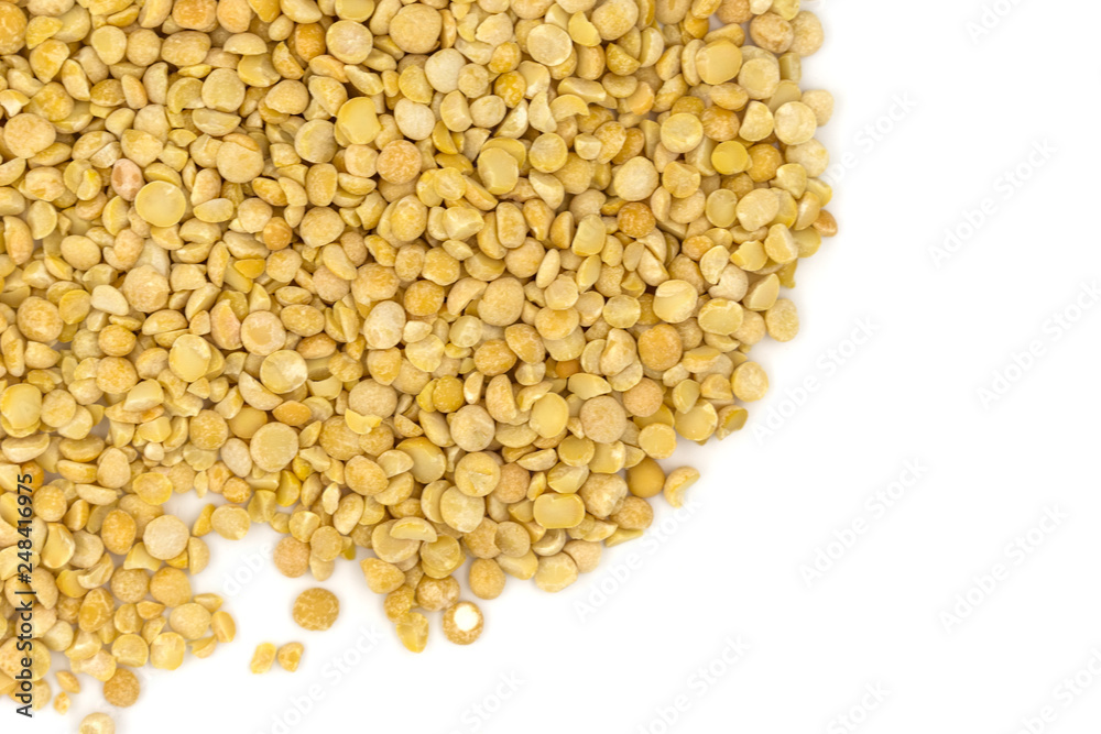 Yellow split peas isolated on white background Yellow split peas isolated on white background