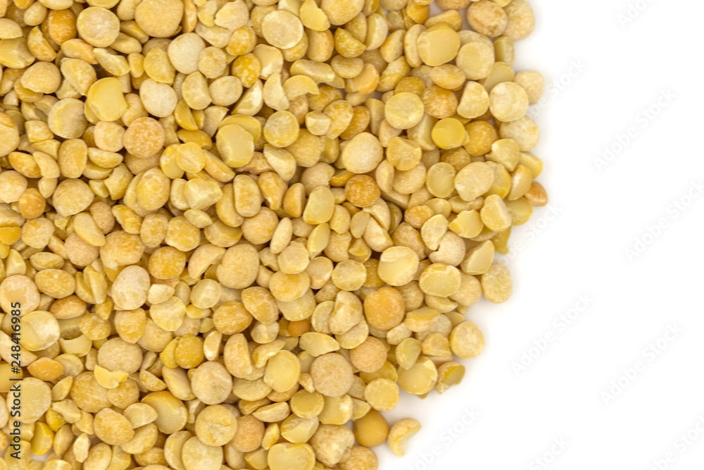 Yellow split peas isolated on white background Yellow split peas isolated on white background