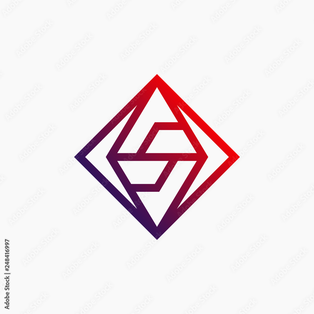 Creative Diamond Linear Shape Letter S Logo. prism modern luxury fashion jewelry hotel or restaurant. Creative Diamond Linear Shape Letter S Logo. prism modern luxury fashion jewelry hotel or restaurant.