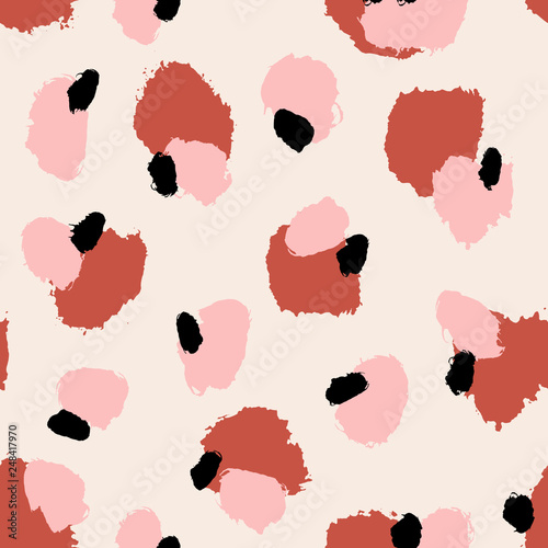 Hand Drawn Brush Strokes Seamless Pattern