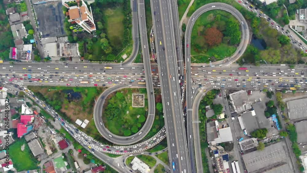 Expressway top view, Road traffic an important infrastructure in Thailand Expressway top view, Road traffic an important infrastructure in Thailand