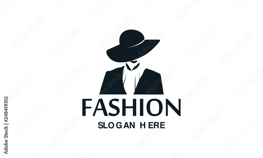 Fashion woman logo design template. Awesome fashion woman with hat logo. A fashion woman logotype.