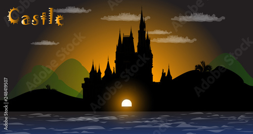 prague castle at sunset