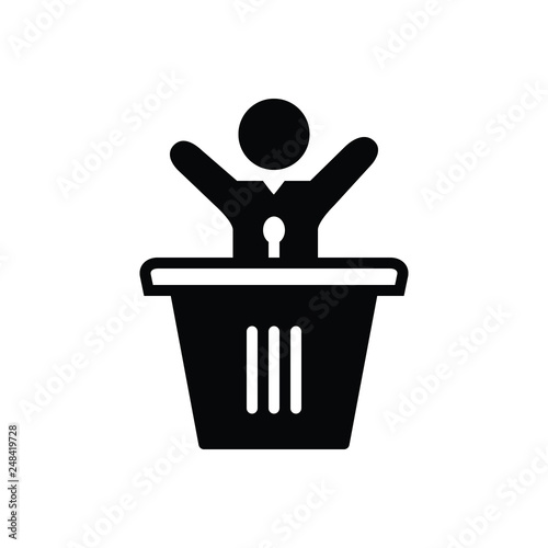 Black solid icon for speech politics 