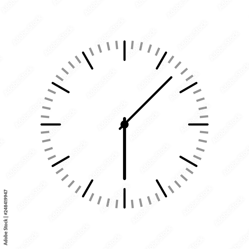 Simple classic round wall clock, icon sign or logo Simple classic round wall clock, icon sign or logo