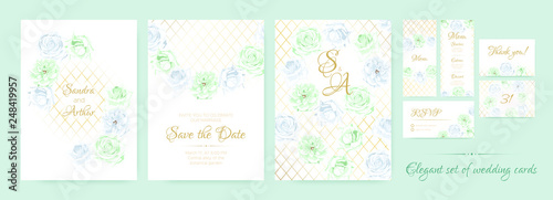 Delicate Greeting Cards for Wedding.