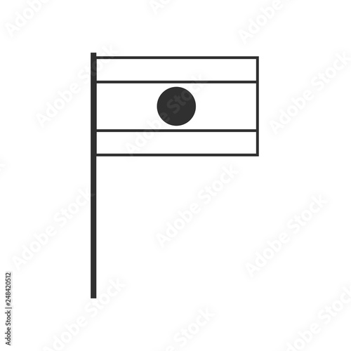 Laos flag icon in black outline flat design. Independence day or National day holiday concept.