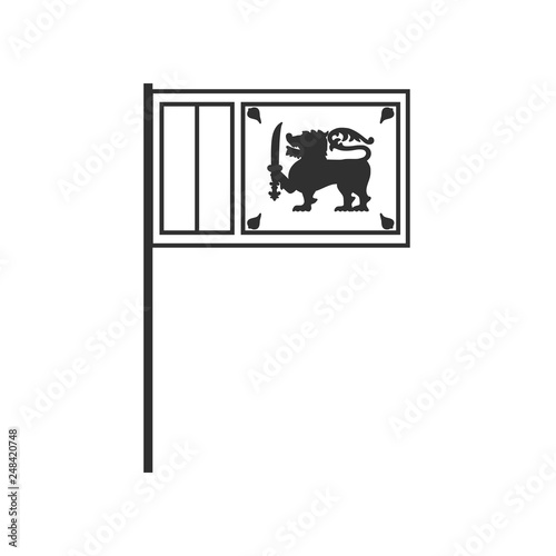 Sri Lanka flag icon in black outline flat design. Independence day or National day holiday concept.