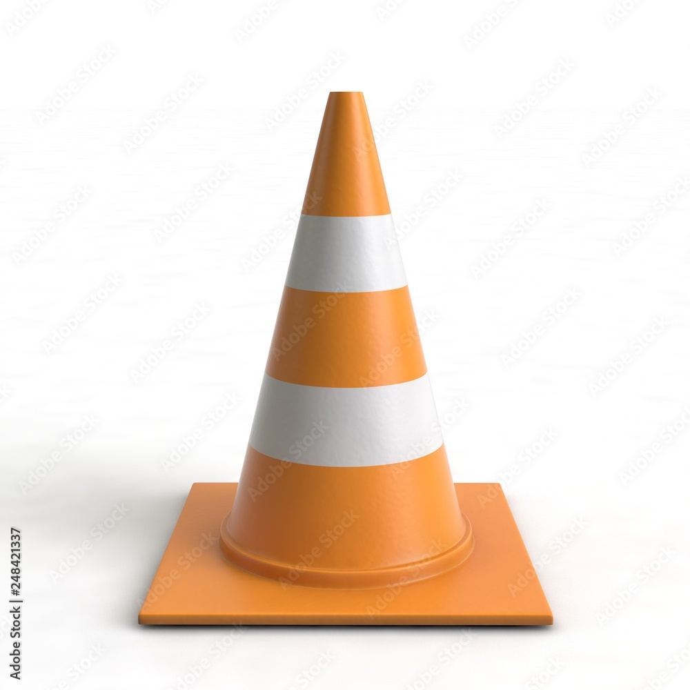 Traffic Cone isolated On White Background Traffic Cone isolated On White Background