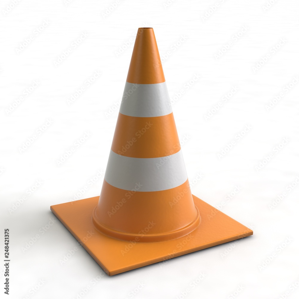 Traffic Cone isolated On White Background Traffic Cone isolated On White Background