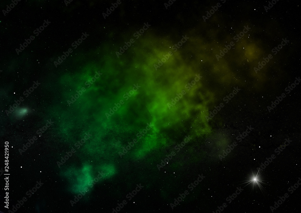 Naklejka premium Small part of an infinite star field. 3D rendering