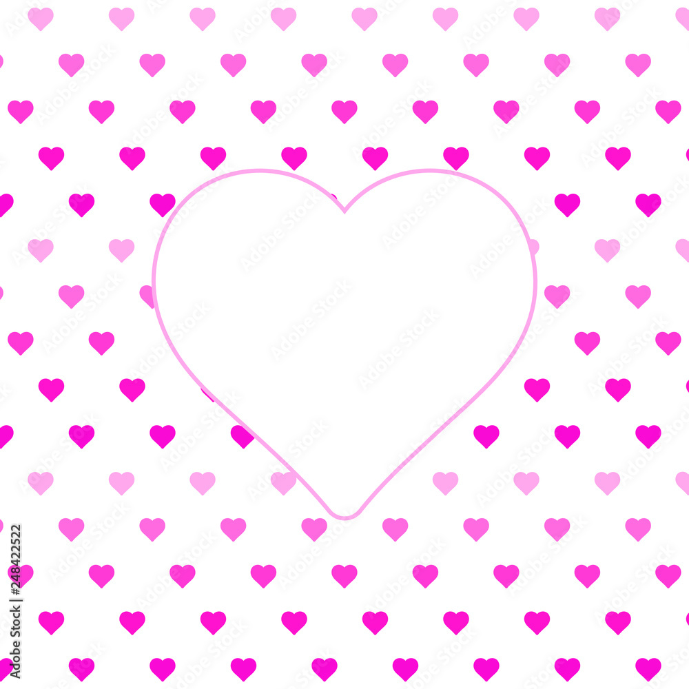 Hearts pattern, symbol background. Valentine's day and Mother's day card prink, pink, red colors. Love expression vector. Illustration