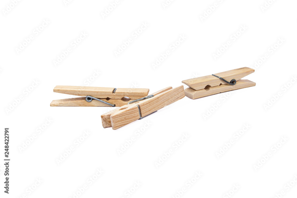 wooden clothespin isolated on white background. wooden clothespin isolated on white background.