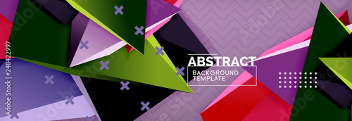 3d triangular shapes geometric background. Origami style pattern with triange shapes for decorative design. Poster design. Line design. Modern presentation template
