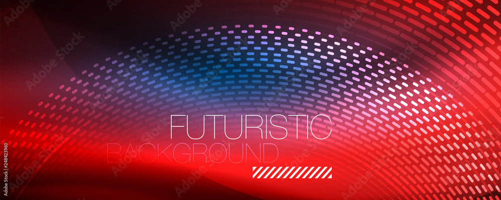 Glowing light particles in dark neon space, magic glow shiny abstract background Glowing light particles in dark neon space, magic glow shiny abstract background