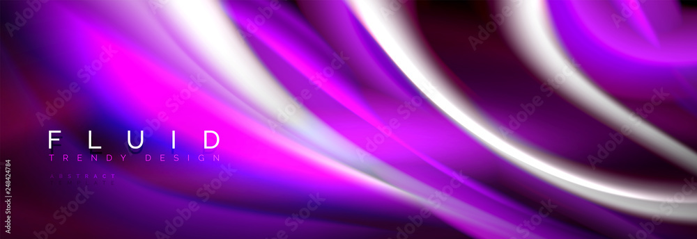 Fluid color neon wave lines background, neon liquid color futuristic paint template Fluid color neon wave lines background, neon liquid color futuristic paint template