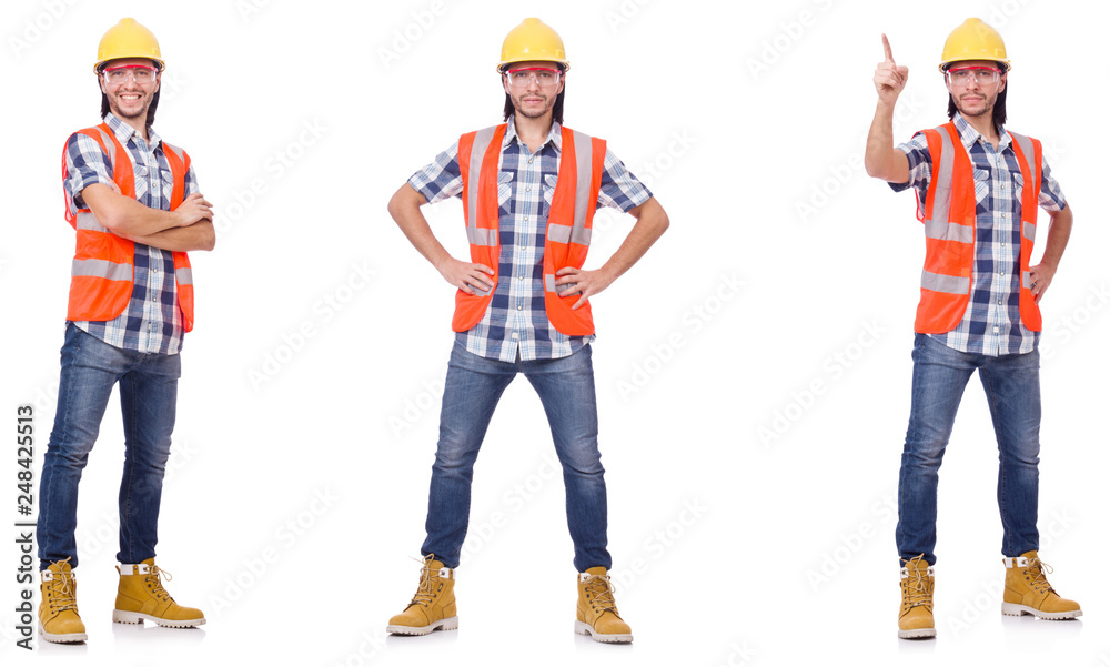 Industrial worker isolated on white