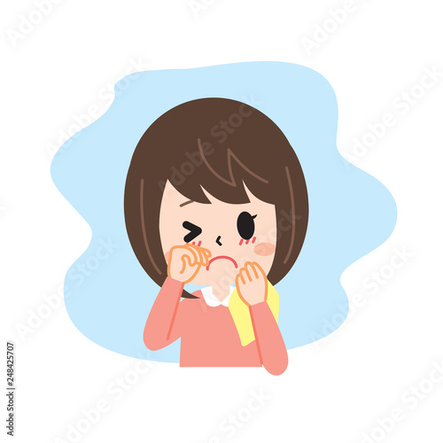 Hay fever female Eye itch Upper body
