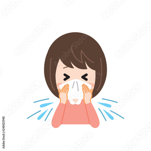 Hay Fever women Sneeze Upper body