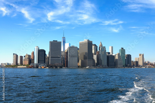 View on New York City  from Hudson river.USA