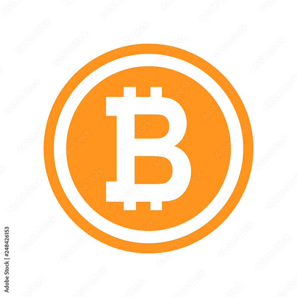 Bitcoin vector icon, symbol in flat digital design. App internet web Bitcoin vector icon, symbol in flat digital design. App internet web