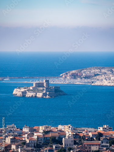 The Chateau d'If is a fortress in the island of the island in the Frioul archipelago situated in the Mediterranean Sea about 1.5 kilometres offshore in the Bay of Marseille in southeastern France. © okimo