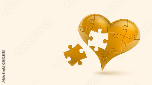 Puzzle heart. Vector illustration