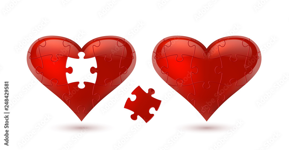 Puzzle heart. Vector illustration Puzzle heart. Vector illustration