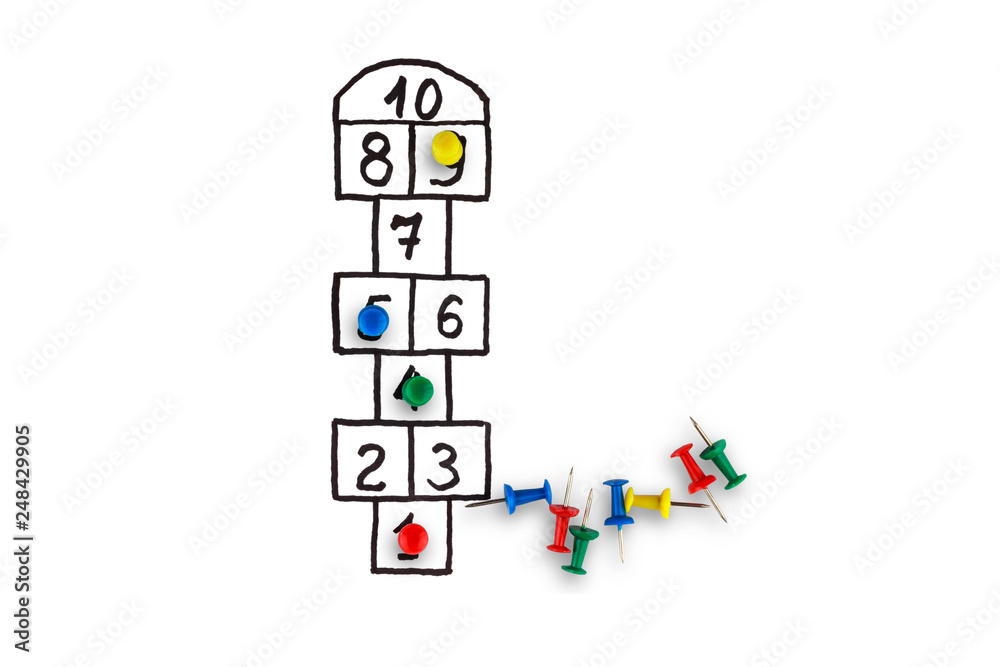 hopscotch game, playing and queuing games, viewers hopscotch game, playing and queuing games, viewers