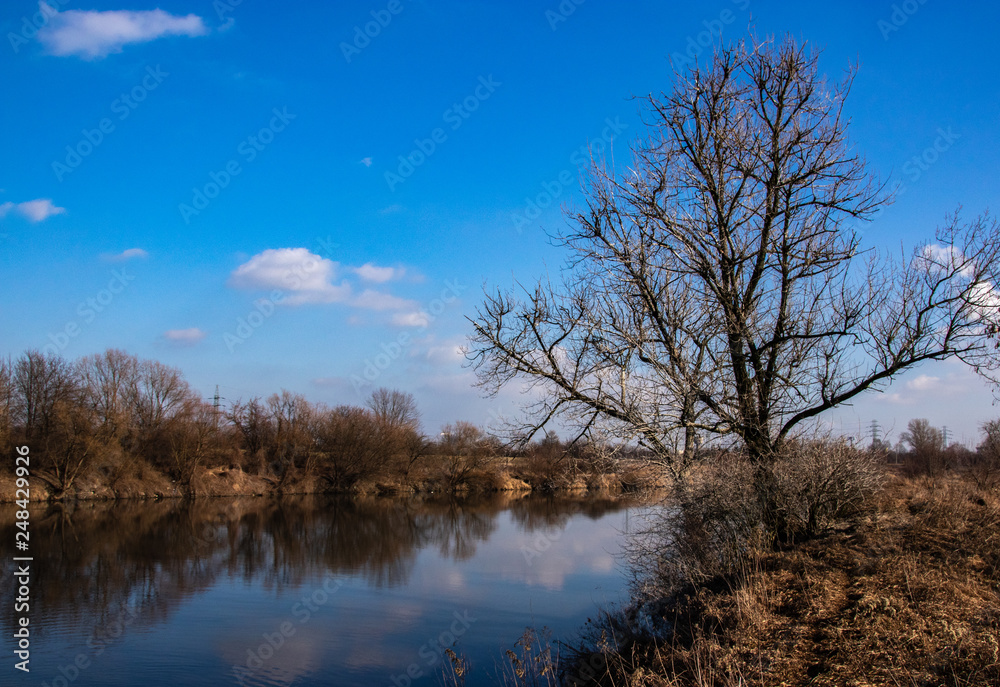 Winter shore of the Vistula, Krakow, Poland Winter shore of the Vistula, Krakow, Poland