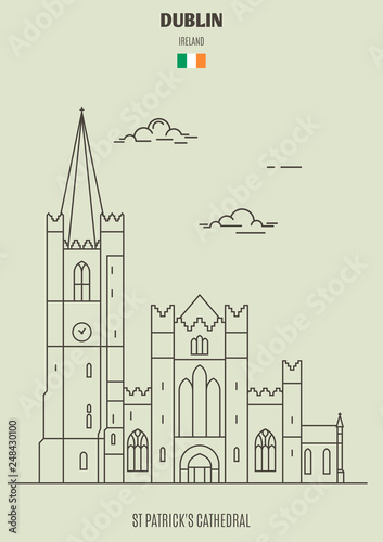 St Patrick's Cathedral in Dublin, Ireland. Landmark icon