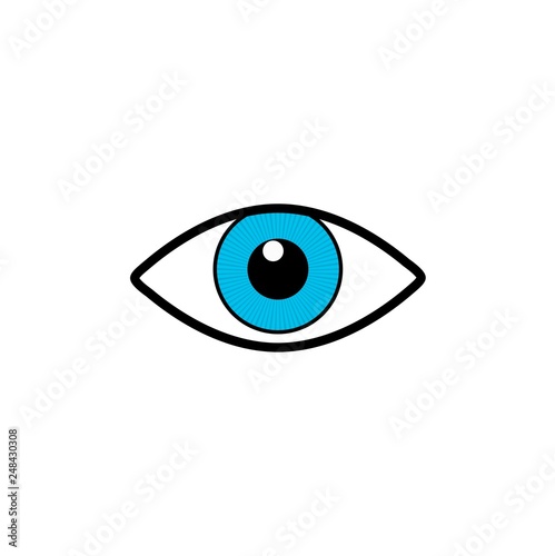 Simple eye icon, sign or logo