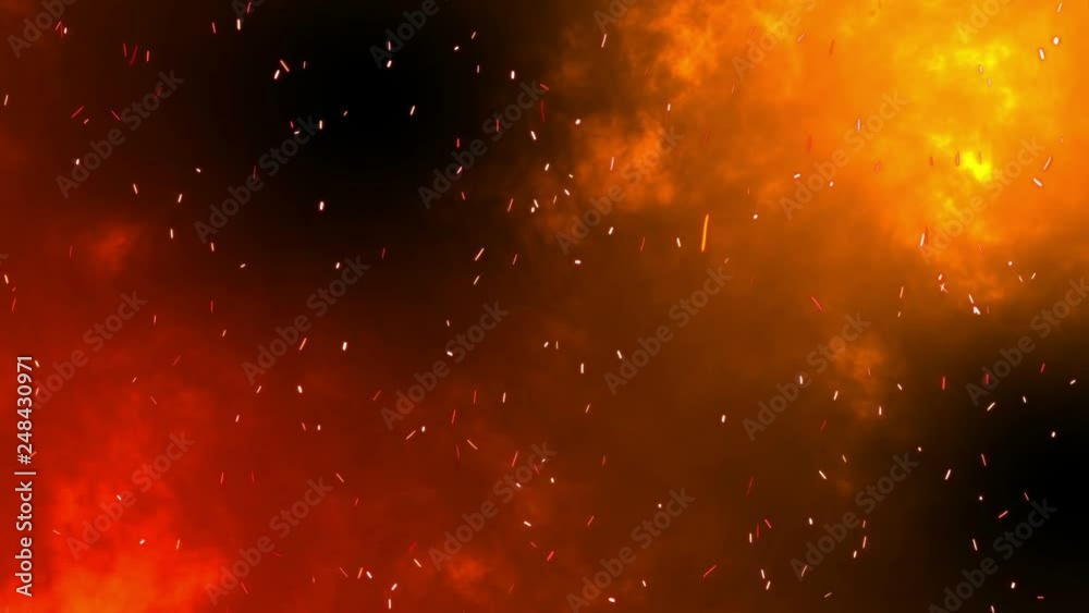 Burn Background. This stock motion graphics pack features a clip of sparks and smoke where particles move in one direction. This background comes in red-orange color backgrounds and varying sparks par