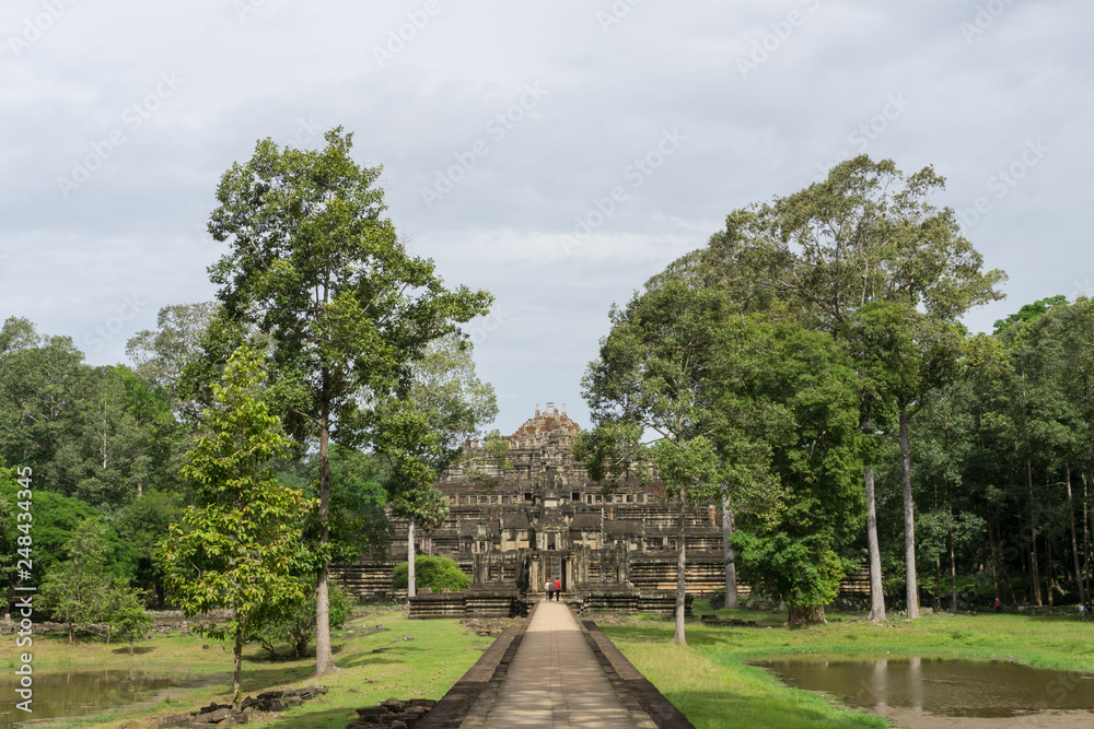 The long stone walkway to the Baphuon Temple inside the Angkor Thom complex near Siem Reap, Cambodia