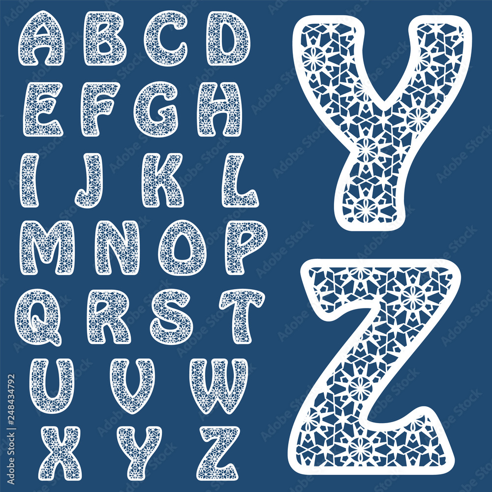 Cut Out Lettering Style Templates for cutting out letters. Full English alphabet. May be used ...