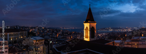 Canvas Print panoramic view on central and historical part of Istanbul,