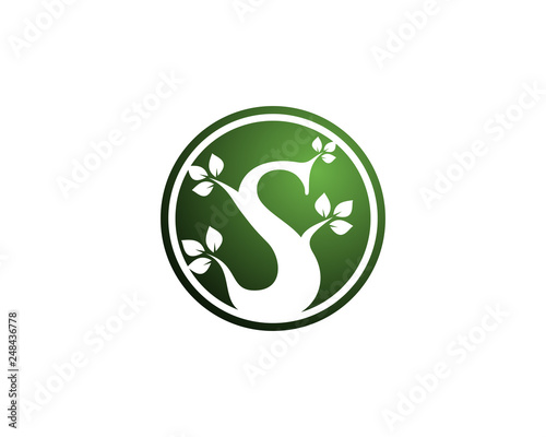 Wallpaper Mural S letter leaf circle logo template 1 Torontodigital.ca