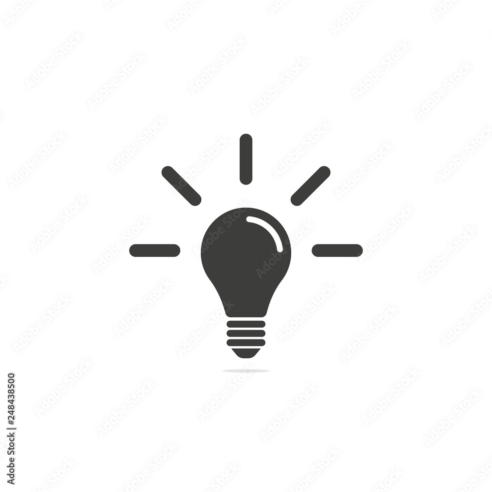 Monochrome vector illustration of a light bulb, isolated on a white background. Monochrome vector illustration of a light bulb, isolated on a white background.