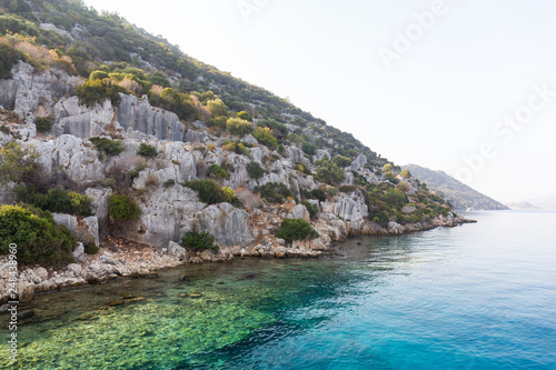 Mediterranean Turkey. Kekova Island is a sunken city. Azure sea. Beautiful landscape. photo